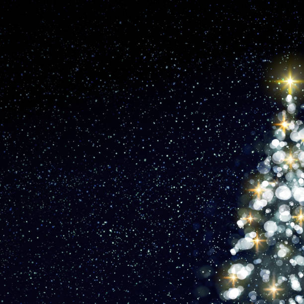 istock Colorful Christmas tree isolated on blue sky background. 1175076800