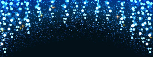 istock Christmas blue bokeh background. Glitter vintage lights background. 1175076942