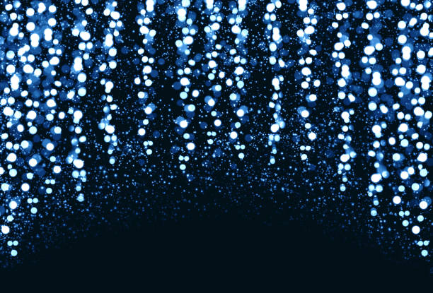 istock Christmas blue bokeh background. Glitter vintage lights background. 1175076982
