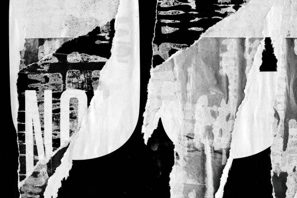 istock Blank white black old ripped torn paper crumpled creased posters grunge textures backdrop backgrounds placard 1175078114