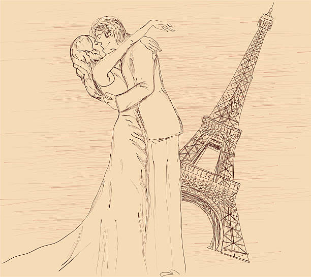 Сouple in paris – Vektorgrafik