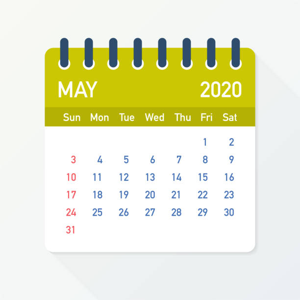 stockillustraties, clipart, cartoons en iconen met mei 2020 kalenderblad. kalender 2020 in platte stijl. vector illustratie. - green friday