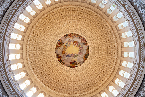 The US Capitol Dome, Interior, Washington DC, USA