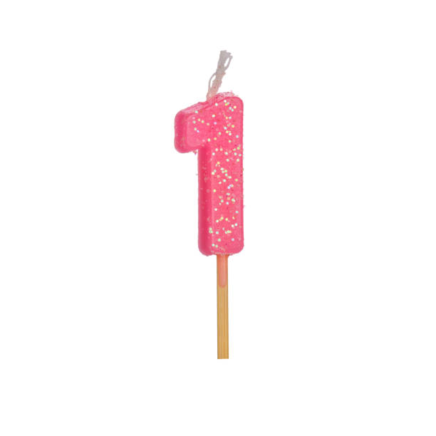 istock Birthday candle isolated on white 1175081779