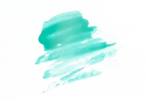 istock Abstract texture of mint paint on paper. Brush and paint texture 1175081914