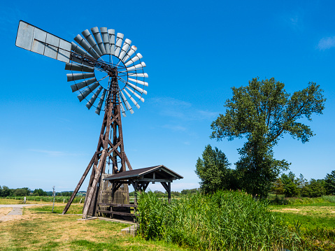 An old wooden windmill near Usedom in Germany