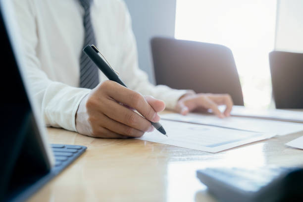 istock Businessman analyse investment marketing data. 1175083085