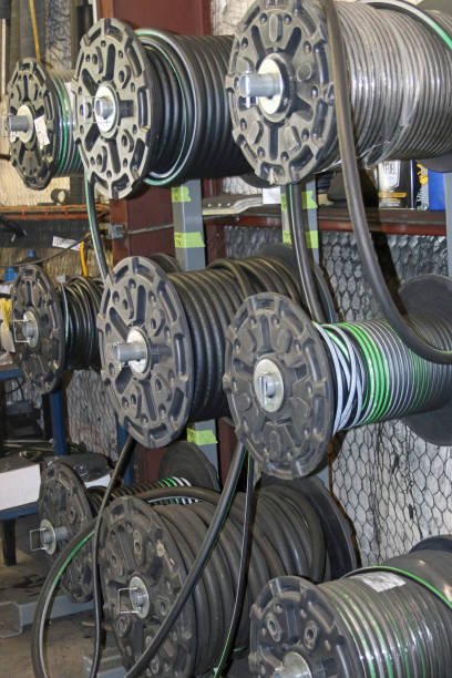 istock Spools of industrial hoses 1175086577