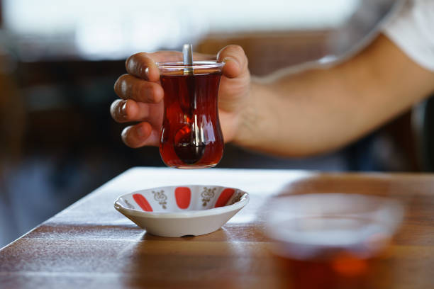 Turkish Tea on classic glass, it is a tradition serve after food any Turkish restaurant in Turkey