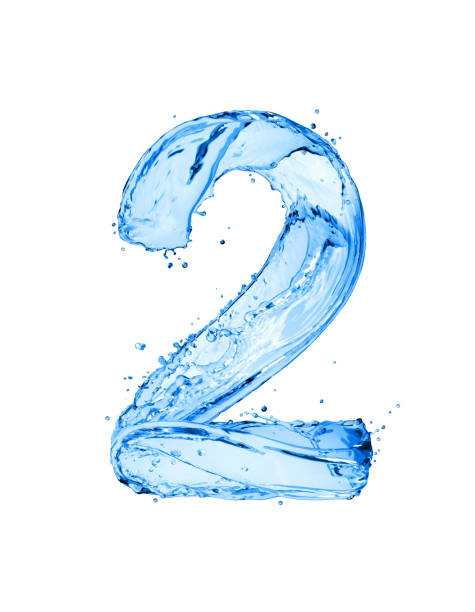 istock Number 2 made of water splashes, isolated on a white background 1175087325