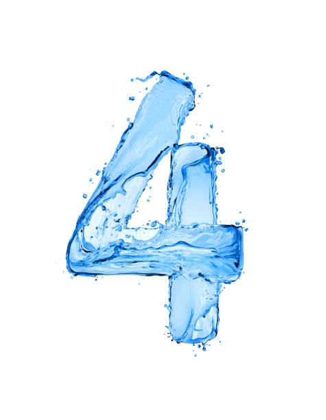 istock Number 4 made of water splashes, isolated on a white background 1175087331