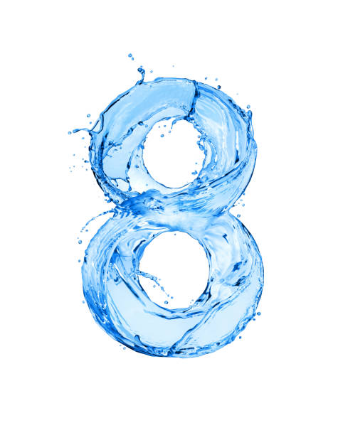 istock Number 8 made of water splashes, isolated on a white background 1175087355