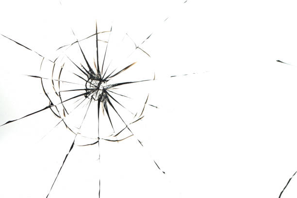 istock Cracked glass on a white background texture 1175090045