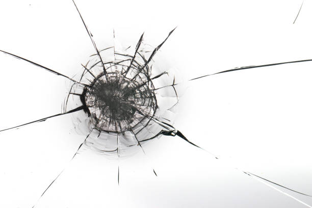 istock Cracked glass on a white background texture 1175090052