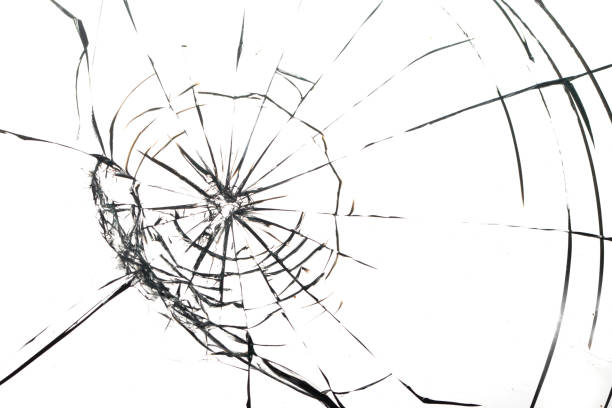 istock Cracked glass on a white background texture 1175090058