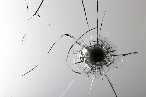 istock Cracked glass on a white background texture 1175090060