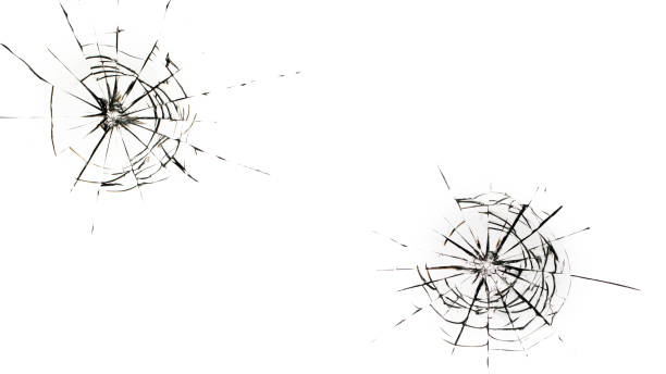 istock Cracked glass on a white background texture 1175090065