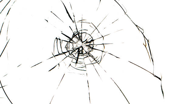 istock Cracked glass on a white background texture 1175090069