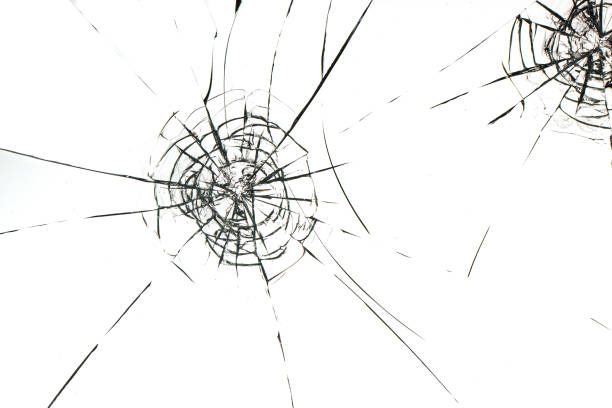 istock Cracked glass on a white background texture 1175090075