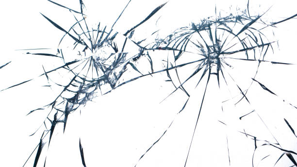 istock Cracked glass on a white background texture 1175090082