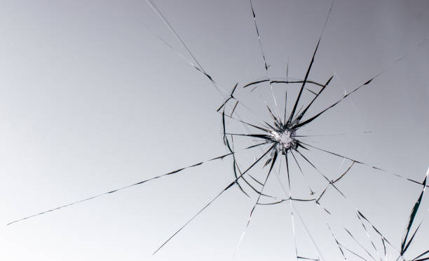 istock Cracked glass on a white background texture 1175090089