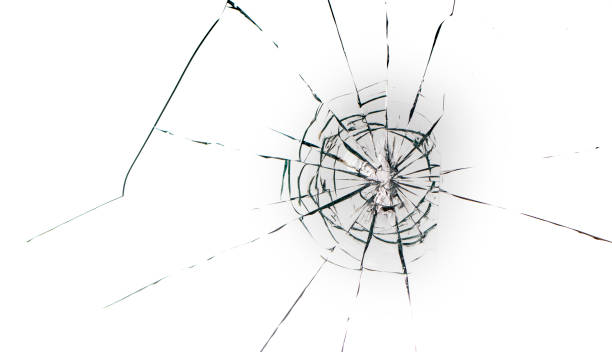 istock Cracked glass on a white background texture 1175090093