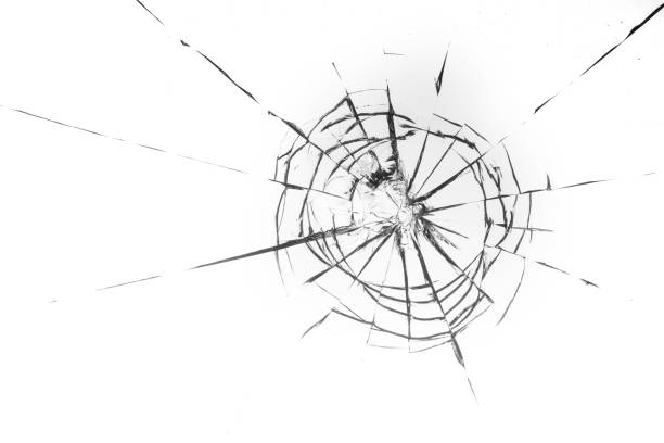 istock Cracked glass on a white background texture 1175090095