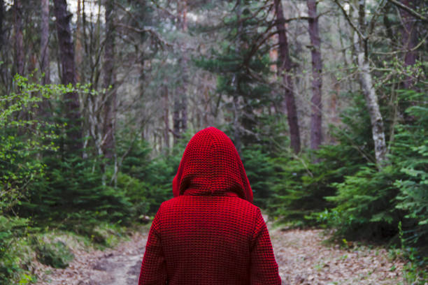 Single Woman in Forest Medium Shot, Horizontal Shot