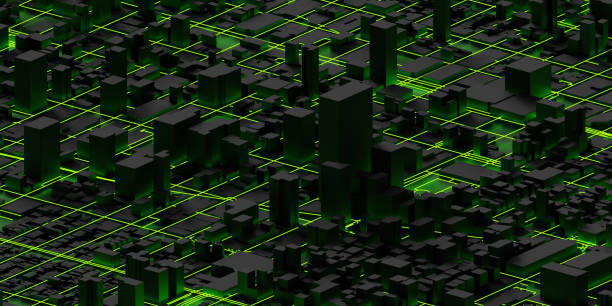 istock Techno mega city; urban and futuristic technology concepts, original 3d rendering 1175096866