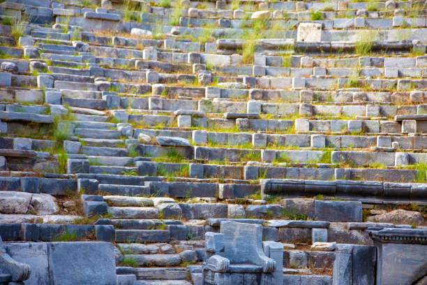 starożytne miasto priene! - architecture anatolia ancient civilization ancient greece zdjęcia i obrazy z banku zdjęć