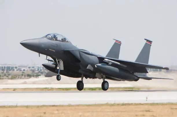 F-15E Strike Eagle taking off