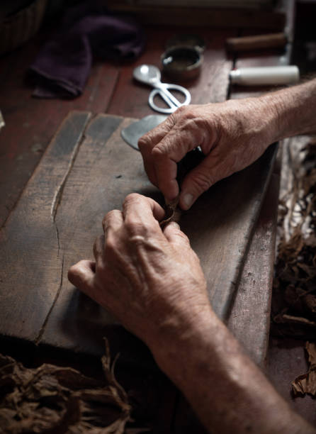 istock Cigar rolling or making by supporter in Cuba, Pinar del Rio province 1175104225