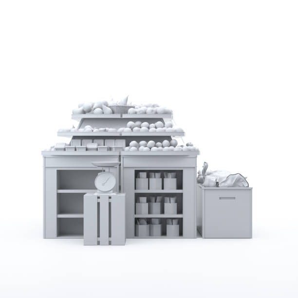istock Blank supermarket products on shelves 1175110475