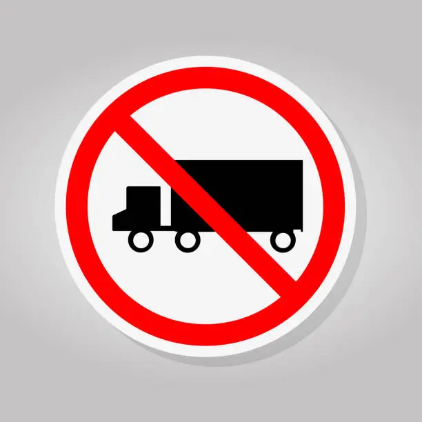 Vector illustration of Prohibit Truck Symbol Sign Isolate On White Background,Vector Illustration