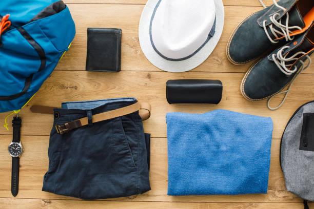 istock Male clothes, shoes, hat and other personal possessions 1175130001