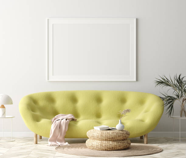 istock Mock up poster frame in hipster home interior background 1175132527
