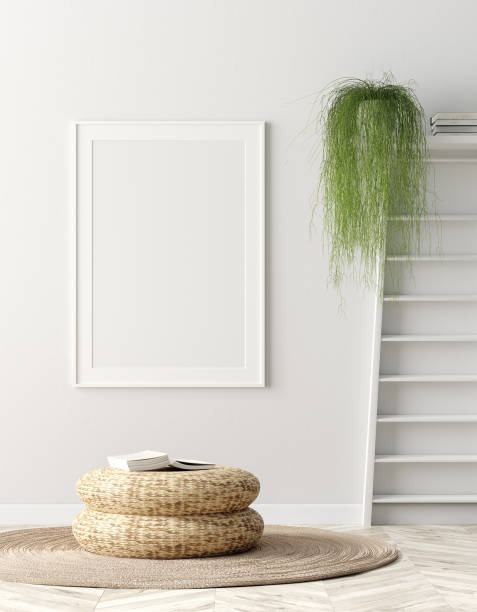 istock Mock up poster frame in interior background, Scandinavian home 1175132528