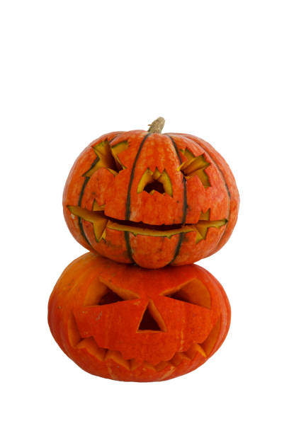 istock Halloween pumpkin isolated on white background. Jack lantern from juicy pumpkin 1175134753