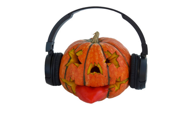 istock Halloween Pumpkin on white background. Jack lantern from juicy pumpkin. 1175135841