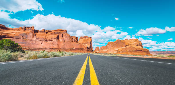 istock Asphalt road in Arches National Park Utah USA 1175147021