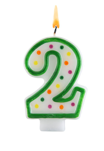 istock Birthday candle on white background, number 2 1175154831