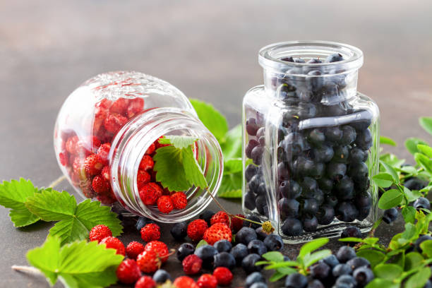 istock Fresh and healthy forest berries, blueberries and strawberries. Selective focus 1175158468