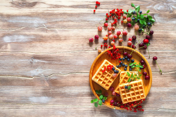 Waffles with berries.
