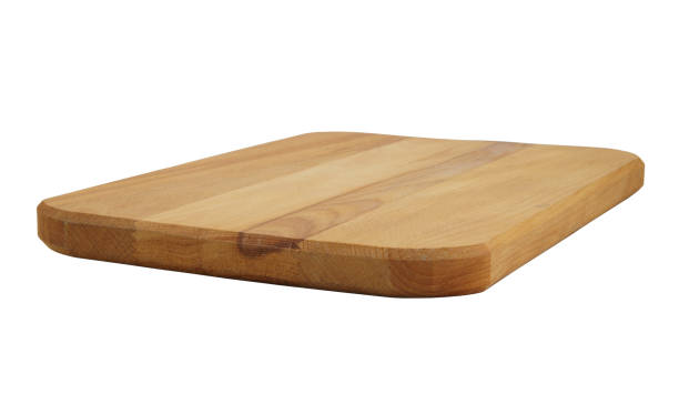 istock Wooden cutting board isolated on white 1175160737