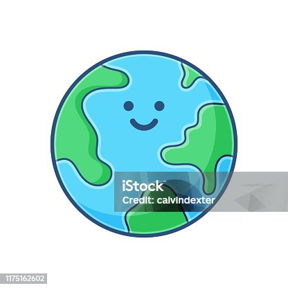 istock Planet earth emoticon cartoon style 1175162602