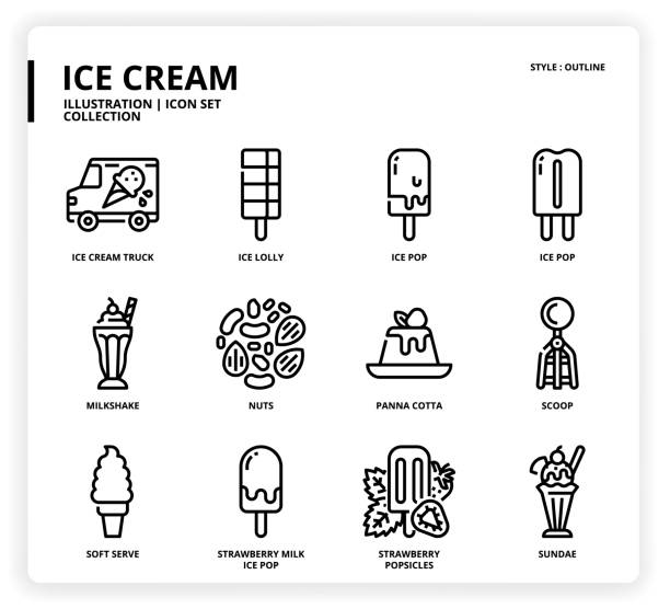 ilustrações de stock, clip art, desenhos animados e ícones de ice cream shop - creme cozinhado