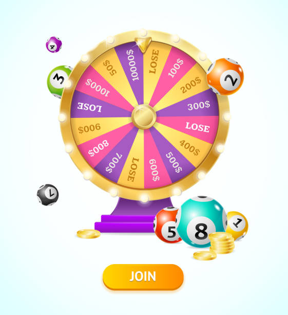 istock Realistic 3d Detailed Casino Fortune Wheel and Lottery Balls, Gold Coin Stacks. Vector 1175171521