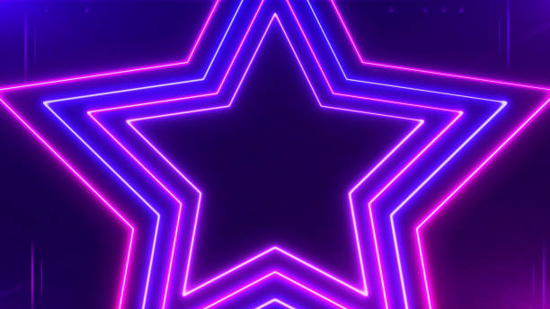 istock Abstract Neon bright colored frame square on a dark background. Laser show colorful design for banners advertising technologies 1175171665