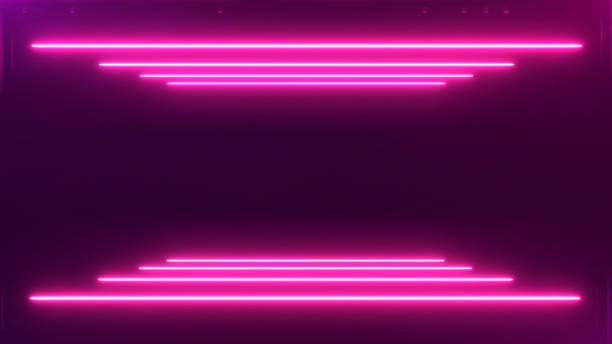 istock Abstract Neon bright colored frame square on a dark background. Laser show colorful design for banners advertising technologies 1175171675