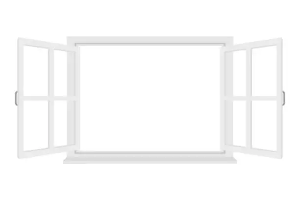 Vector illustration of Open window